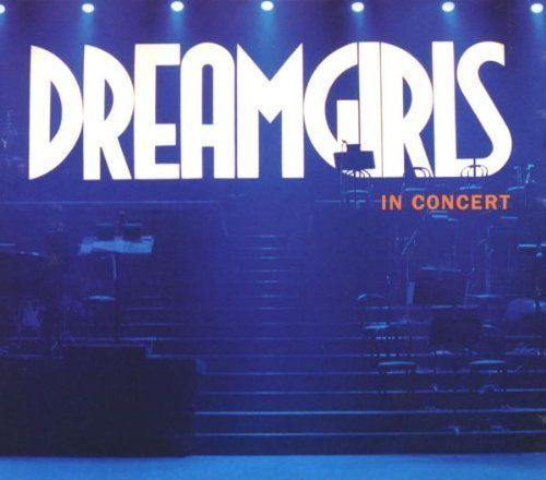 The album cover for "Dreamgirls" in concert featuring a dark, empty stage with steps.